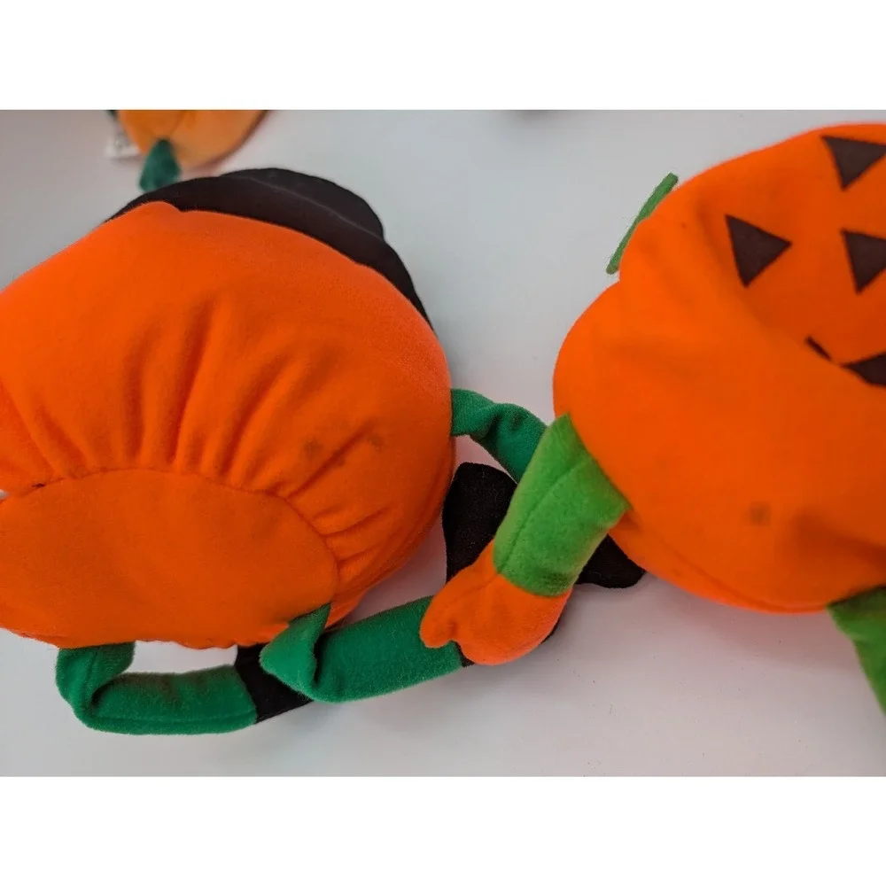Pumpkin Plush Lot of 9 Orange Halloween Jack O Lantern Stuffed Animal Toy